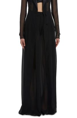 Dolce&Gabbana Dolce&Gabbana Sheer Extra Wide Leg Stretch Silk Chiffon Pants