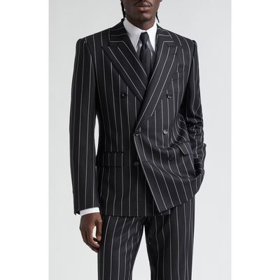 Dolce&Gabbana Dolce&Gabbana Sicilia Fit Pinstripe Double Breasted Wool Blazer