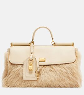 Dolce&Gabbana Dolce&Gabbana Sicily Large leather and shearling top-handle bag