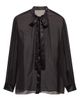 Dolce&Gabbana Dolce&Gabbana Silk Chiffon Tie Neck Button-Up Shirt - 3