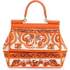 Dolce&Gabbana Dolce&Gabbana Small Sicily Majolica Embroidered Top Handle Bag