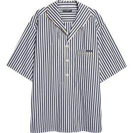 Dolce&Gabbana Dolce&Gabbana Stripe Cotton & Silk Poplin Pajama Shirt