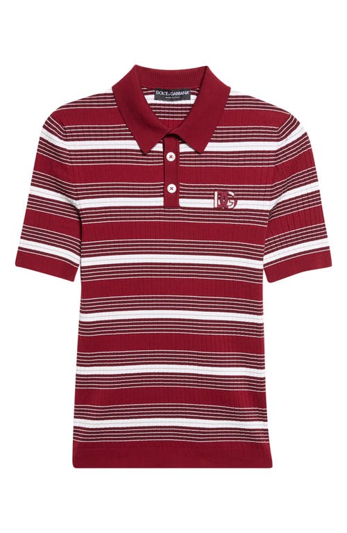Dolce&Gabbana Dolce&Gabbana Stripe Cotton Blend Rib Polo Sweater