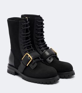 Dolce&Gabbana Dolce&Gabbana Suede leather-trimmed lace-up boots