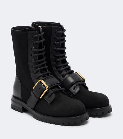 Dolce&Gabbana Dolce&Gabbana Suede leather-trimmed lace-up boots