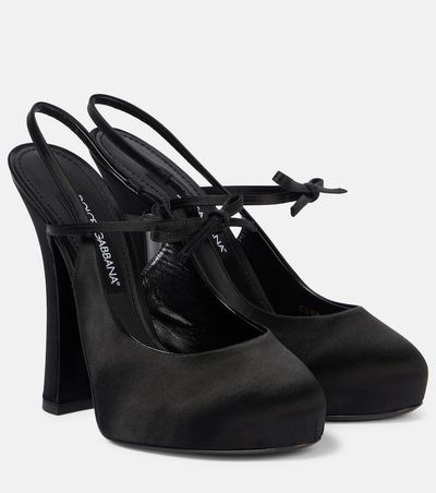 Dolce&Gabbana Dolce&Gabbana Vally satin slingback platform pumps