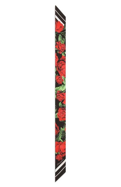 Dolce&Gabbana Dolce&Gabbana Velata Floral Skinny Silk Scarf