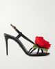 DOLCE&GABBANA Floral-appliqué satin sandals - 1