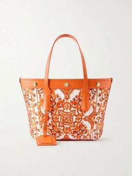 DOLCE&GABBANA Kendra printed logo-embellished leather-trimmed canvas shoulder bag
