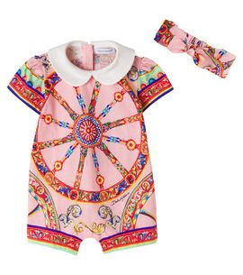 Dolce&Gabbana Kids Dolce&Gabbana Kids Baby Carretto cotton playsuit and headband set
