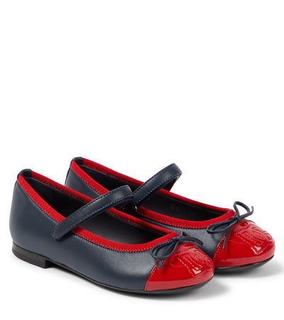 Dolce&Gabbana Kids Dolce&Gabbana Kids Bow-detail leather ballet flats