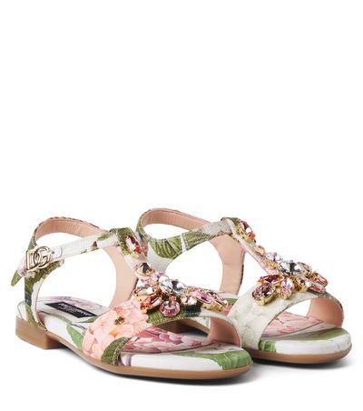 Dolce&Gabbana Kids Dolce&Gabbana Kids Crystal-embellished floral sandals