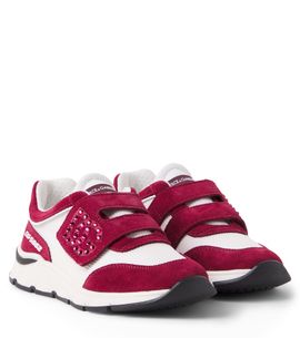Dolce&Gabbana Kids Dolce&Gabbana Kids DG embellished suede-trimmed sneakers