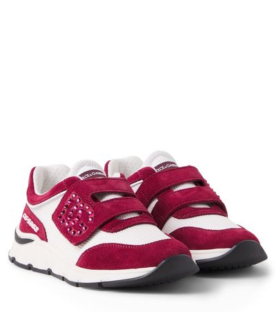 Dolce&Gabbana Kids Dolce&Gabbana Kids DG embellished suede-trimmed sneakers