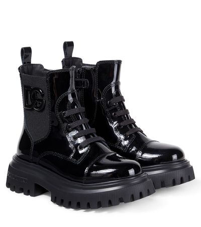 Dolce&Gabbana Kids Dolce&Gabbana Kids DG patent leather combat boots