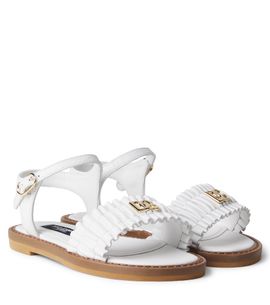 Dolce&Gabbana Kids Dolce&Gabbana Kids DG ruffled leather sandals
