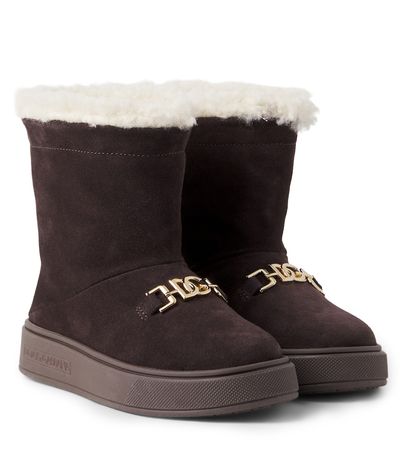 Dolce&Gabbana Kids Dolce&Gabbana Kids DG shearling-lined suede boots