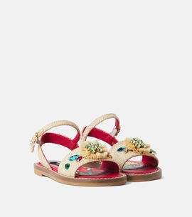 Dolce&Gabbana Kids Dolce&Gabbana Kids Embellished raffia-effect sandals