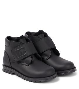 Dolce&Gabbana Kids Dolce&Gabbana Kids Faux shearling-lined leather ankle boots