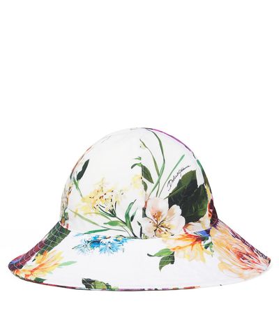 Dolce&Gabbana Kids Dolce&Gabbana Kids Floral cotton poplin bucket hat