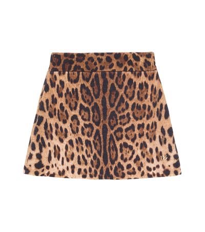 Dolce&Gabbana Kids Dolce&Gabbana Kids Leopard-print virgin wool skirt