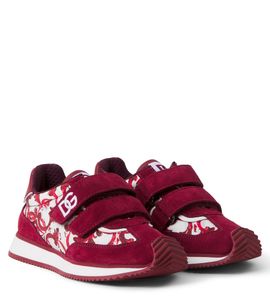 Dolce&Gabbana Kids Dolce&Gabbana Kids Majolica suede-trimmed sneakers