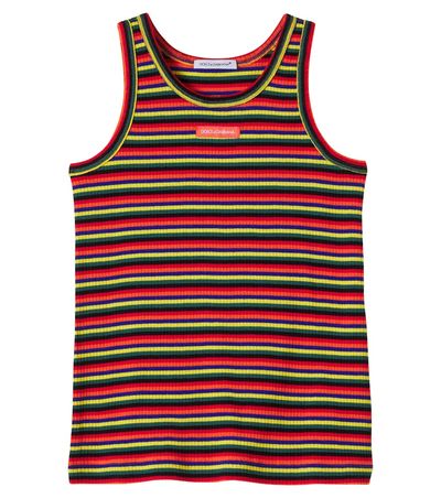 Dolce&Gabbana Kids Dolce&Gabbana Kids Striped rib-knitted cotton tank top