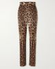DOLCE&GABBANA Leopard-print high-rise cotton straight-leg pants - 1