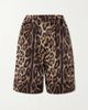 DOLCE&GABBANA Leopard-print silk-blend satin shorts - 1
