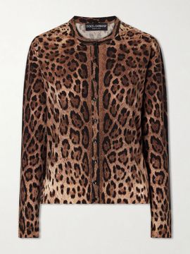 DOLCE&GABBANA Leopard-print wool-blend cardigan