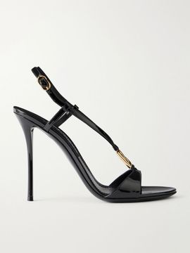DOLCE&GABBANA Logo-detailed 105 patent-leather sandals