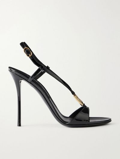 DOLCE&GABBANA Logo-detailed 105 patent-leather sandals