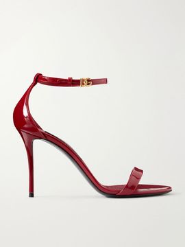 DOLCE&GABBANA Logo-detailed patent-leather sandals