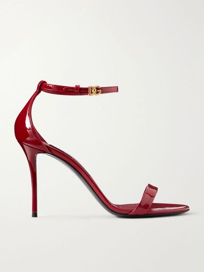 DOLCE&GABBANA Logo-detailed patent-leather sandals