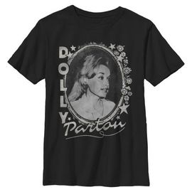DOLLY PARTON DOLLY PARTON Boys' Distressed Stars Portrait Short Sleeve T-shirt