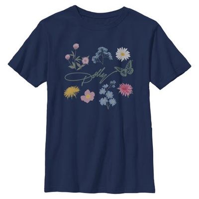 DOLLY PARTON DOLLY PARTON Boys' Floral Signature Short Sleeve T-shirt