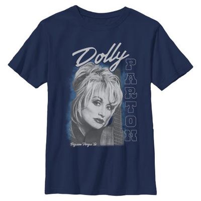 DOLLY PARTON DOLLY PARTON Boys' Guitar Portrait Short Sleeve T-shirt