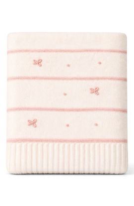 Domani Home Domani Home Bow Embroidered Knit Baby Blanket