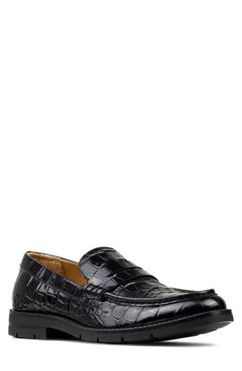 Donald Pliner Donald Pliner Caiden Croc Embossed Penny Loafer