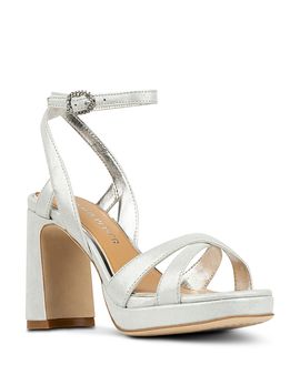 Donald Pliner Donald Pliner Women's Ankle Strap Leather Suede Platform Sandals