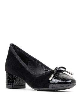 Donald Pliner Donald Pliner Women's Bow Leather Suede Mid Heel Pumps