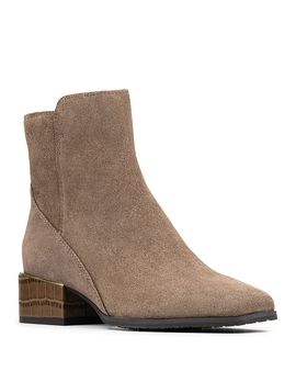 Donald Pliner Donald Pliner Women's Croc Embossed Trim Block Heel Booties