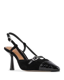 Donald Pliner Donald Pliner Women's Suede Croco Patent Slingback Pumps