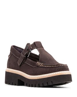 Donald Pliner Donald Pliner Women's T Strap Leather Suede Loafer Flats