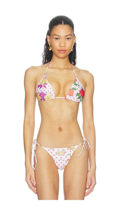 Donde Esteban Donde Esteban Pajaritos Y Rosas Bikini Top