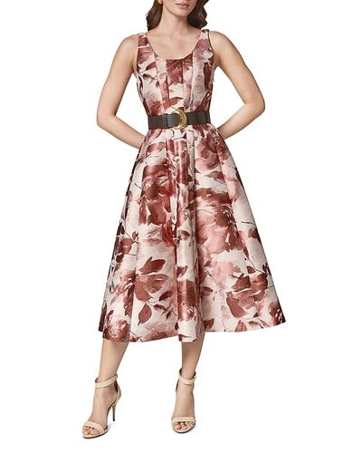Donna Karan Donna Karan Belted Paneled Midi Dress