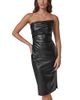 Donna Karan Donna Karan Faux Leather Strapless Sheath Dress - 1