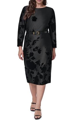 DONNA KARAN DONNA KARAN Flocked Scuba Sheath Dress