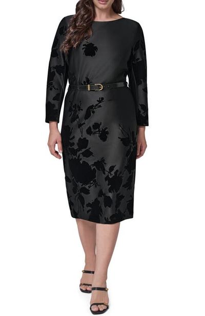 DONNA KARAN DONNA KARAN Flocked Scuba Sheath Dress