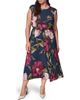 DONNA KARAN DONNA KARAN Floral Pleated Chiffon Midi Dress - 1